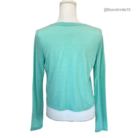 AEROPOSTALE - Santa, Stop Judging Me! - Sequin Mint Green Cropped Top - Picture 4 of 14